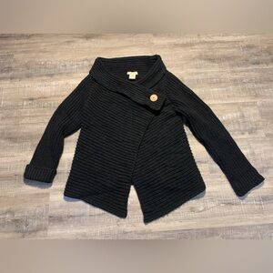 Siepelunga Fashion Women's Black Wrap Around Sweater Made In Italy Size Large‎